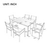 Sapphtopaz Patio Dining Set Wood Patio Table and Chairs Set with Cushions for Patio, Balcony, Garden, Vourtyard - 4 of 4