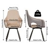 2PCS 360 Swivel Upholstered Accent Chairs Microfiber Leather Dining Room Chairs with Armrest for Kitchens, Reception Room Side Chairs - 3 of 4
