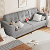 84" Comfy Teddy Fleece Sofa w/ Removable Pillows & Side Pockets, Minimalist Small Couch for Living Room - 2 of 4