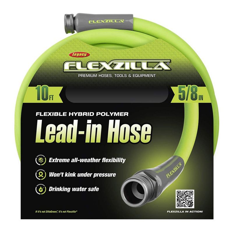 Flexzilla 120 x 0.63 Inch All-Weather Heavy Duty and Lightweight Garden Lead-In Hose Releases Potable Water for Family and Pets, ZillaGreen, 2 of 7