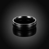 6mm Stainless Steel Black Wedding Band Ring Women Men Ginger Lyne Collection - 4 of 4