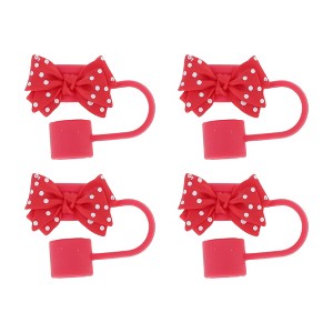Unique Bargains Spotted Butterfly Straw Cover Cap 4 Pcs - 1 of 4