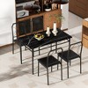 VECELO 5 Pieces Sets, Industrial Counter Height Tabletop with Bar Stools, Rectangle Breakfast Table and Chairs for Dining - image 4 of 4