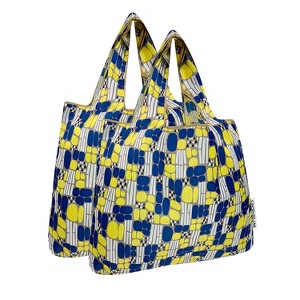 Wrapables Medium Foldable Tote Nylon Reusable Grocery Bags, Set of 2 - 1 of 4