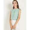 INSPIRE CHIC Women's Ruffled Curved Hem Business Office Vintage Sleeveless Blouse - 2 of 4