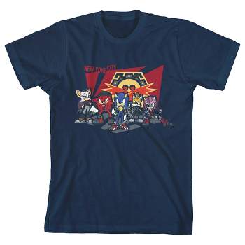 Sonic The Hedgehog Modern Characters With Logo Youth Boy's Royal Blue T- shirt-xl : Target