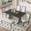 NicBex 6 Pieces Dining Table Set with 4 Dining Chairs and Bemch,Modern 59 Inch Kitchen Table & Chairs Set for 4-5 - 4 of 4