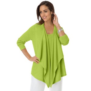 Jessica London Women's Plus Size Flyaway Cardigan - 1 of 4