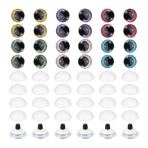 Unique Bargains DIY Craft Three-Dimensional Acrylic Doll Eyes 24 Pcs Multicolored 1.18" - 1 of 4