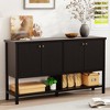 Bella Depot 59" Morden Striped Fluted Sideboard with 4 Door Bottom Shelf - 2 of 4