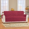 Collections Etc Quilted Textured Leaf Pattern Scalloped Edge Furniture Cover with Side Pockets - 2 of 4