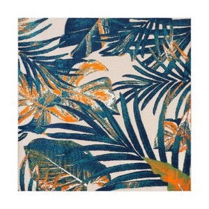 World Rug Gallery Floral Leaves Indoor/Outdoor Area Rug - 1 of 4