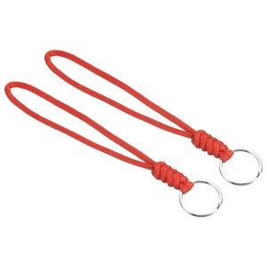 Unique Bargains Braided Wrist Polyester Keychain Wallets Badge Lanyards with Hook 2 Pcs - 1 of 4