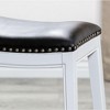 NicBex 24"/32" Bar Stools Set of 2,Counter Height Bar Stools with Nailhead Trim,Bonded Leather Stools for Kitchen Counter & Dining - 3 of 4