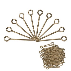 Unique Bargains DIY Craft Necklaces Bracelets Earrings Jewelry Making Iron 21 Gauge Eye Pins 200 Pcs - 1 of 4