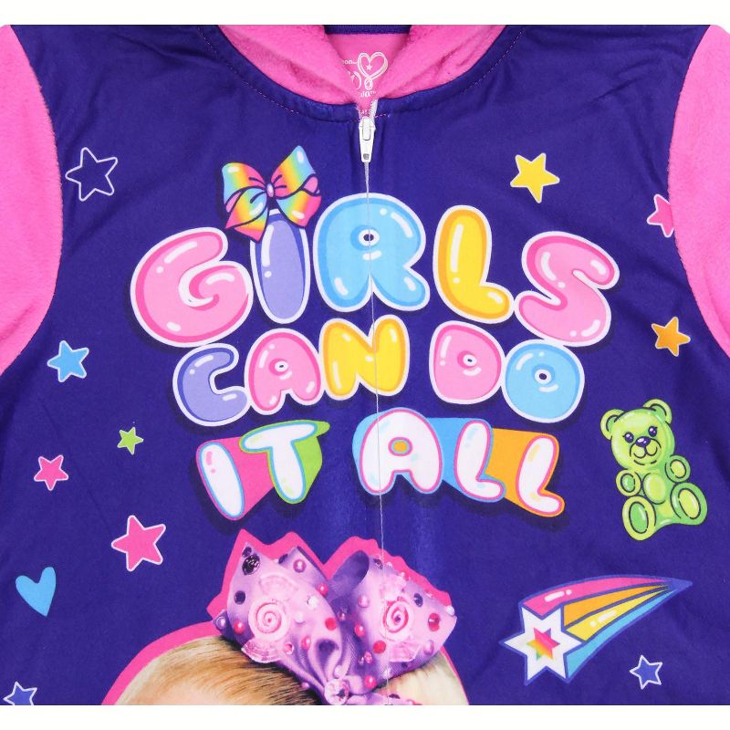 JoJo Siwa Girls' Can Do It All Zipper Sleeper Union Suit Pajama Outfit, 3 of 8