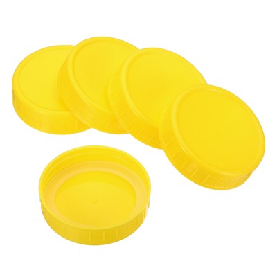 Unique Bargains Regular Mouth Plastic Mason Jar Lids with Silicone Sealing Ring 8 Pcs