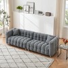 VYNXARIA Charming 102-Inch Pink Teddy Fleece Sofa for Living Room,Bedroom,or Apartment-Two Chic Throw Pillows & Sturdily Supported by Hardware Feet - 3 of 4