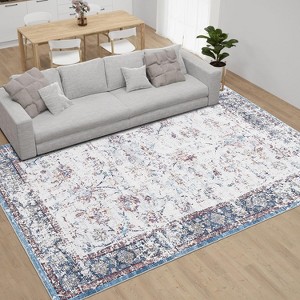 Modern Washable Printed Area Rug, Floor Carpet with Non-Slip Backing, Low Pile Stain Resistant & Non-Shedding Accent Mat for Living Room Bedroom - 1 of 4