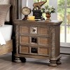 Lellen 3 Drawer Carved Details Nightstand Rustic Natural Tone - HOMES: Inside + Out - 2 of 4