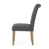 2pk Aruda Contemporary Fabric Tufted Dining Chairs Beige/Natural - Christopher Knight Home: Roll-Back, Rubberwood Legs - 4 of 4