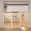 GustoWave Paint-Free Wooden Freestanding Dog Gates for The House, Doorways, Stairs, Wood Dog Fences Indoor Pet Gate, Step Over Fence - 2 of 4
