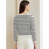 Allegra K Women's Round Neck Long Sleeve Button Down Cardigan Sweaters - 3 of 4