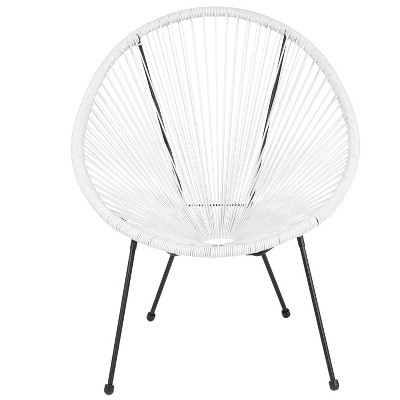 Valencia Oval Comfort Series White Papasan Lounge Chair