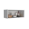Vynxaria White/Black Wide Decorative Wall Shelf and Open Storage Cabinet - 3 of 4