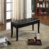 Syemin Ottomans and Benches Leviton Fabric Tufted Turned Leg Dining Bench, Modern Storage Shoe Bench, Rustic Entryway Bench, Brown, 44"*16"*18.25" - 2 of 4