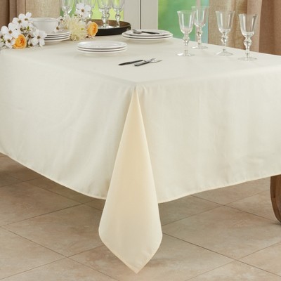 Ivory Fabric Casual Everyday Tablecloth, 65" x 140"