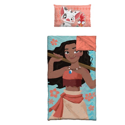 Disney Moana Slumber Side Zip Sleeping Bag Pillow Set Target