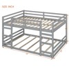 Full Over Full Bunk Bed with Ladder, Sturdy Pinewood Construction, No Box Spring Required, Ideal for Kids' and Guest Rooms, White/Gray - ModernLuxe - 3 of 4