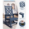 coucheta Oversized Rocking Chair Outdoor Set of 4 with 2 Side Table，HDPE Adirondack Rocking Chair, Weather Resistant for Deck, Patio, Pool, Backyard - 3 of 4