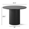5-Piece Round Dining Table Set, Modern Pedestal Table and Upholstered Fabric Dining Chairs with Metal Legs, Kitchen Dining Set for 4-Maison Boucle - 3 of 4