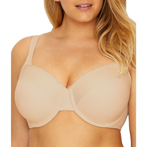 Bali Women's Beauty Lift No Show Support Underwire Bra, Crystal Grey lace,  42C