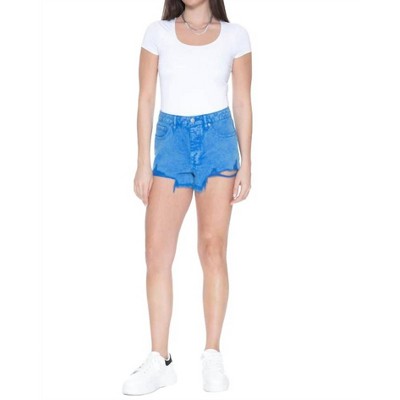 Women's Acid Wash Shorts - BLUE REVIVAL