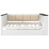 Whisen Twin Size Wood Daybed & Bed Frame with Storage Shelves, Upholstered Backrest and Trundle - 4 of 4
