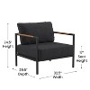 Flash Furniture Indoor/Outdoor Patio Chair with Cushions - Modern Aluminum Framed Chair with Teak Accented Arms - 4 of 4