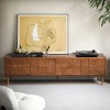 POVISON 62.99"Mid-Century Modern TV Stand, Wood Media Console with Cabinets, Tall-Cast Legs - 2 of 4