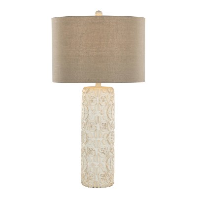 Charlotte 30" White and Beige Polyresin Table Lamps Set