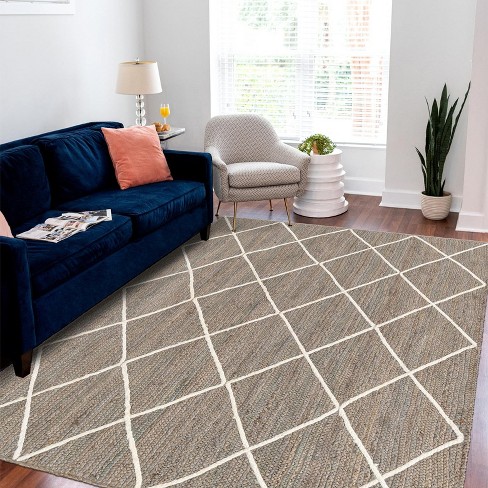 Unique Loom Braided Jute Trellis Solid Indoor Braided Area Rug - image 1 of 3