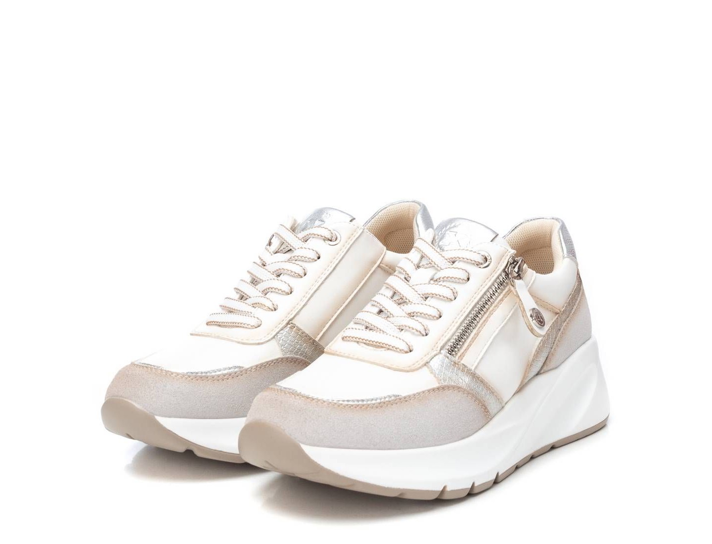 Женские кроссовки XTI Fashion Casual Sneakers with side zipper 143896 White, цвет: Белый — фото 5