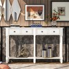 XINGHANZHENXUAN Console Table with 2 Drawers & Shelf, Easy Assembly Sofa Table for Living Room & Entryway, Distressed Wood Finish - 3 of 4