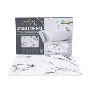 J&V TEXTILES Stone Bath Mat Diatomaceous Earth Shower Mat Non-Slip Super Absorbent Diatomite Stone Mats for Bathroom Floor Quick-Drying Easy to Clean - 1 of 4