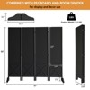 VINGLI 4 Panel Freestanding Pegboard with Feet, 5 FT Wood Room Divider Display Board, Partition Space Separator for Craft Shows Retail (Black) - 2 of 4
