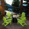 WestinTrends Outdoor Patio Folding Adirondack Chair With Round Fire Pit Table Sets - 2 of 2