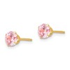 Black Bow Jewelry 5mm Pink Cubic Zirconia Stud Earrings in 14k Yellow Gold - 2 of 4
