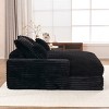 Oversized Chaise Lounge Chair,Upholstered Sleeper Sofa Bed with 4 Throw Pillows,Plush Lounge Chair Bed-The Pop Home - 3 of 4