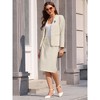 INSPIRE CHIC Women's Outfit Business Work Blazers and Pencil Skirts with Brooch Pin Suit Set 2 Pcs - 3 of 4